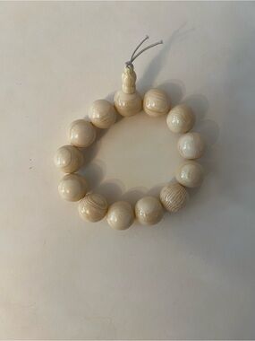 Ivory Wood-Grain Beaded Bracelet, Bought In China